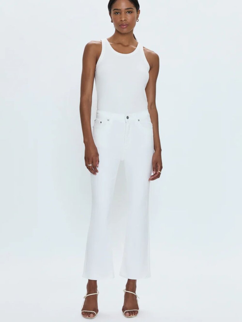 Pistola Lennon High-Rise Crop Boot Cut Jeans in White, Size 31, NWT